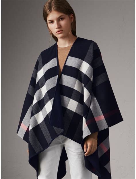 burberry reversible merino wool checkered poncho|Burberry Limited.